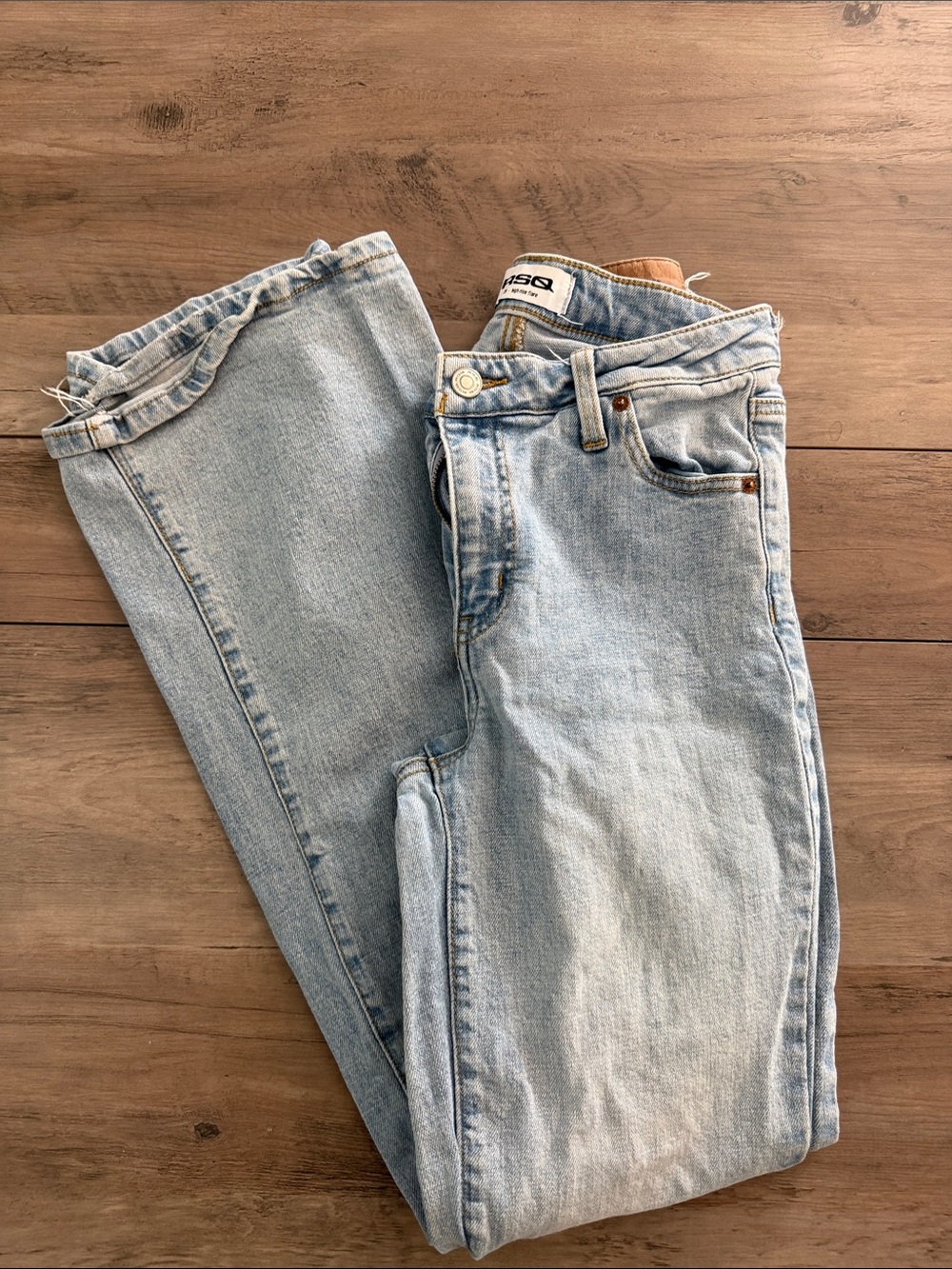RSQ Pale Blue High-Rise Straight-Leg Jeans
